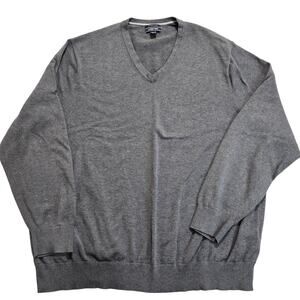 Lands' End Traditional Fit Men's V-neck Pullover Sweater 100% Supima Cotton 3XLT